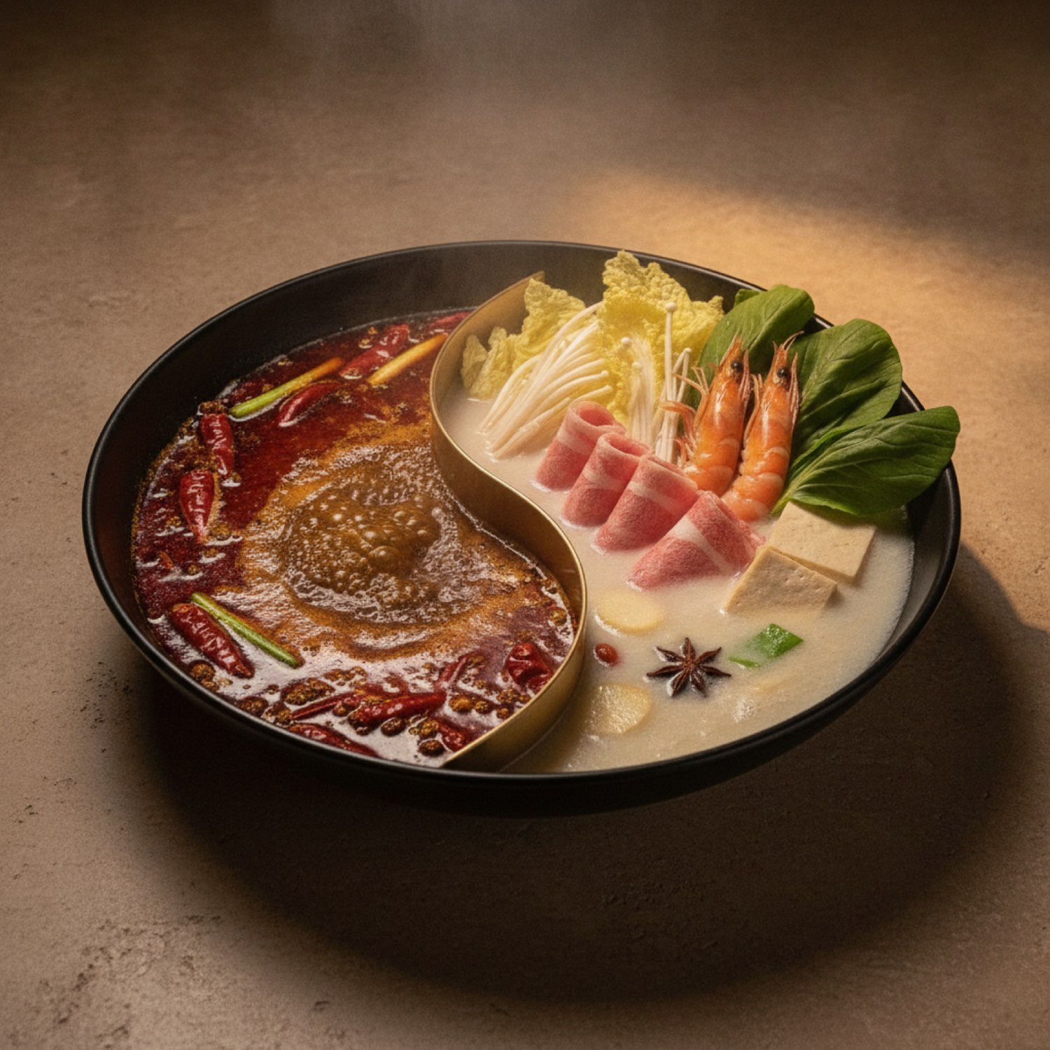 鴛鴦火鍋 — 櫻花の看板料理 / signature twin-broth hot pot at Ouka